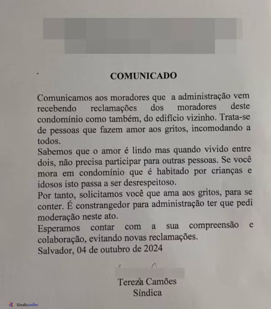 'Amor aos gritos': Moradores de condomínio na Bahia recebem alerta por barulho excessivo durante relações sexuais